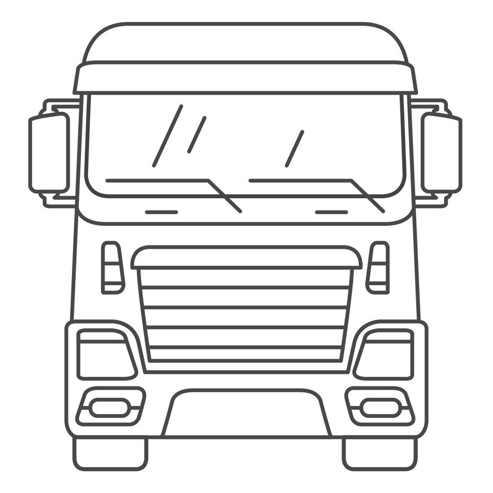 caminhão de cabine de carga view.icon para entrega services.linear arte vector outline.isolated em uma entrega de line.logistics ícone background.shipping branco.