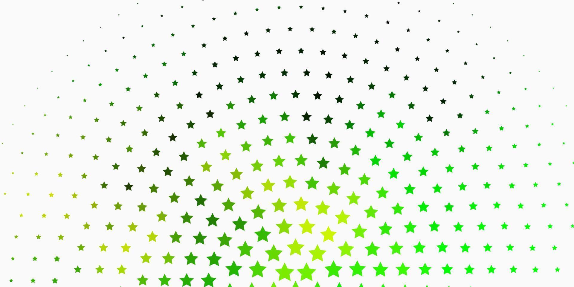 layout de vetor verde e amarelo claro com estrelas brilhantes.