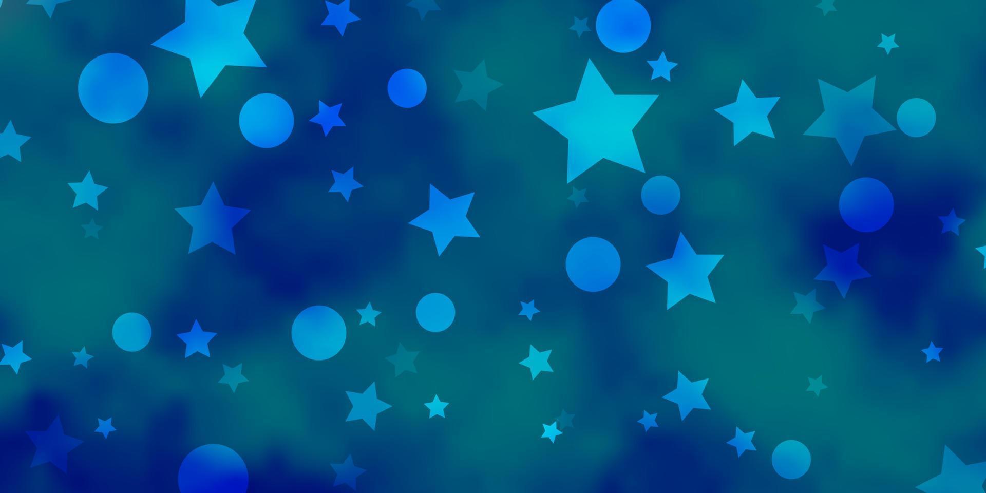 fundo azul claro do vetor com círculos, estrelas.