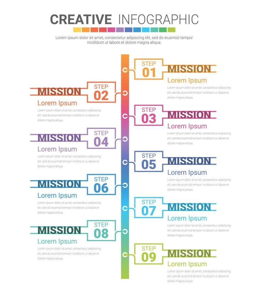 design infográfico 9 opções. vetor