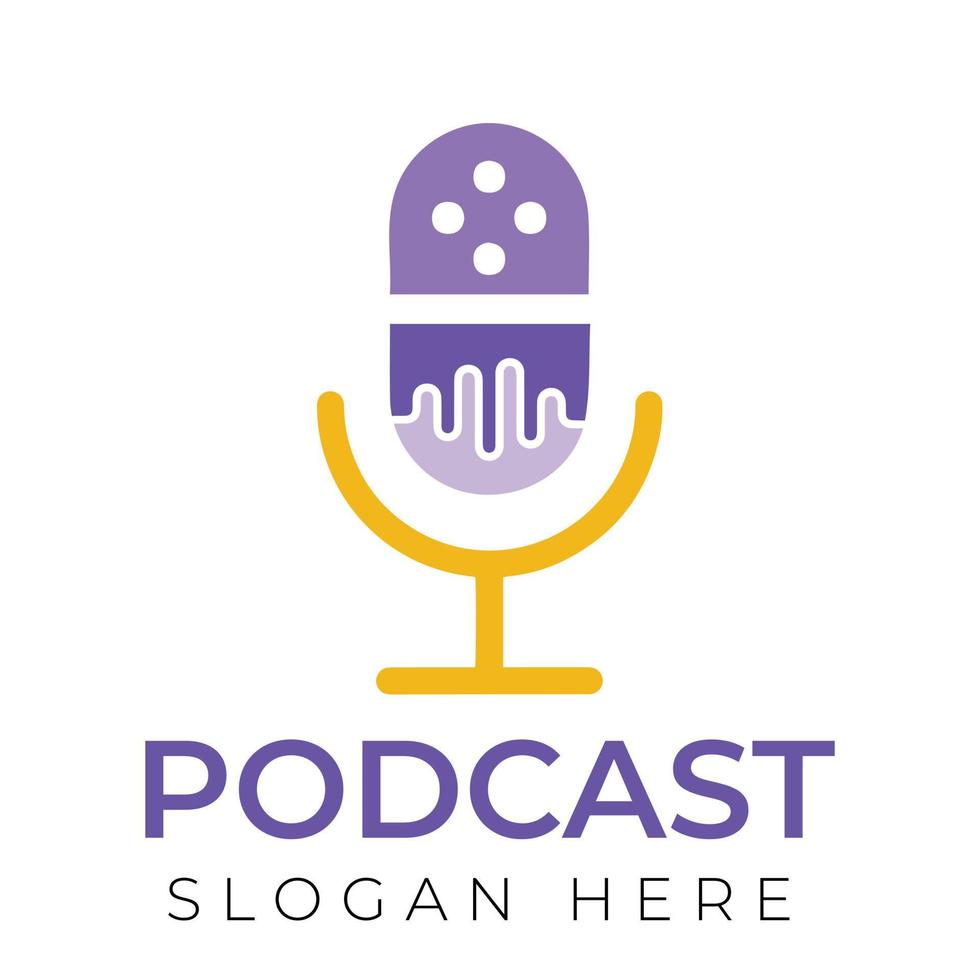 design de vetor de logotipo de podcast