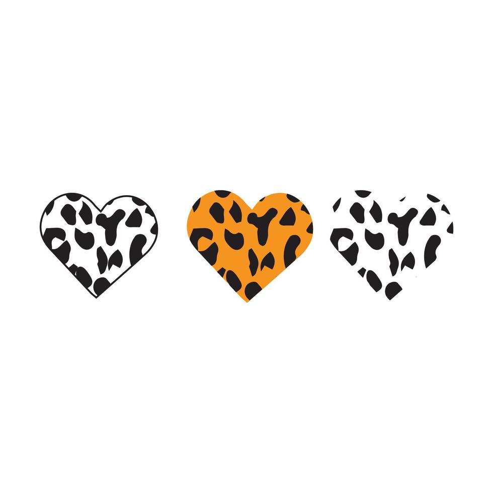 desenho vetorial de coração de leopardo vetor