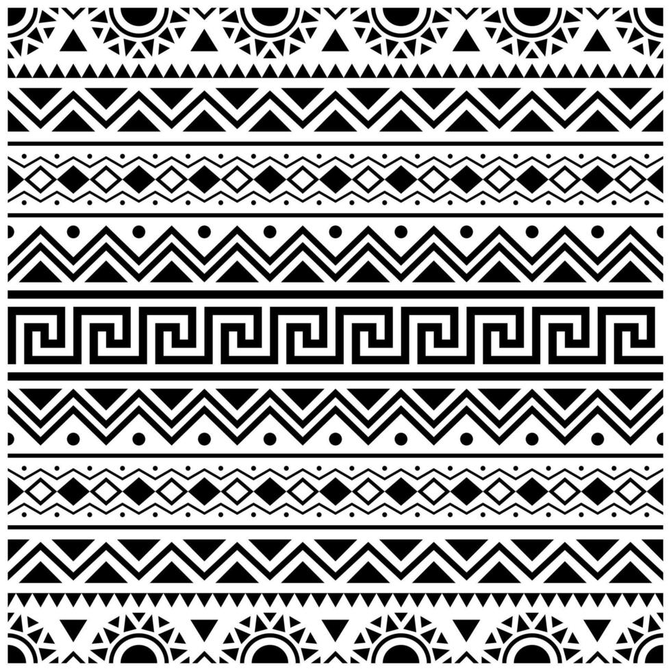 design de textura de padrão étnico sem costura asteca vetor