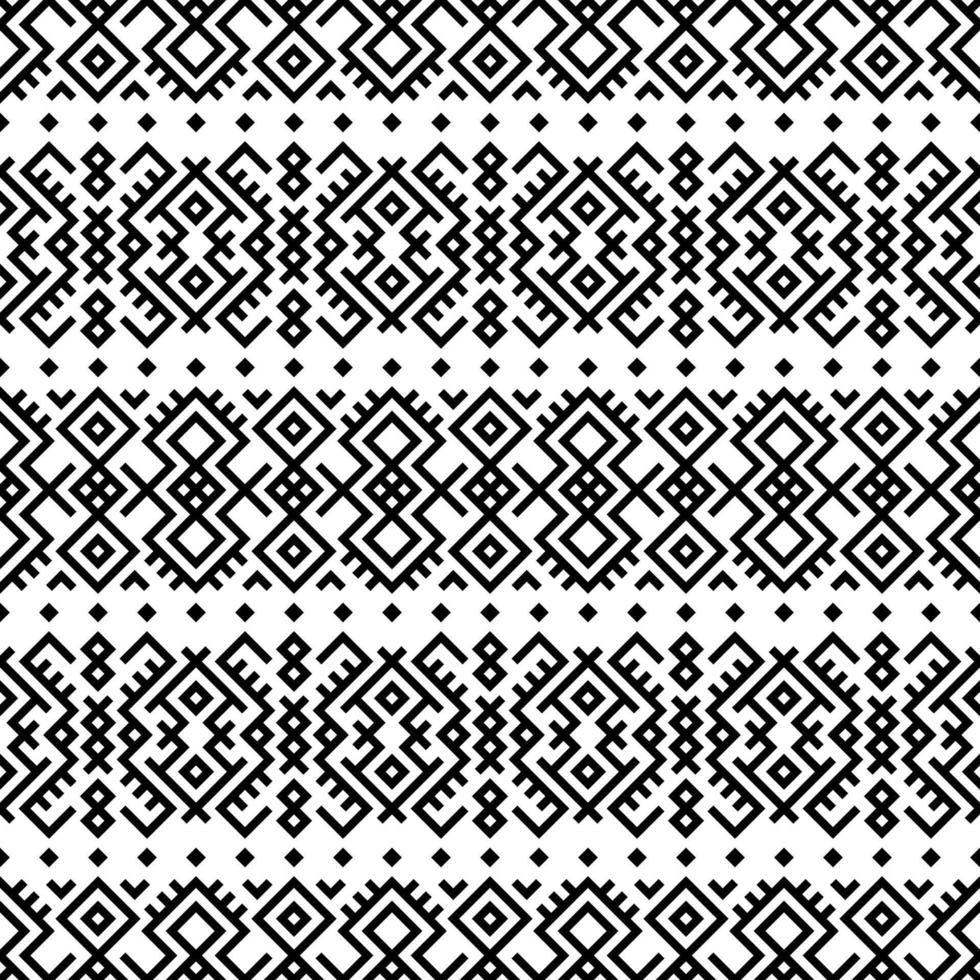 vetor de design de textura de padrão étnico geométrico asteca sem costura na cor branca preta