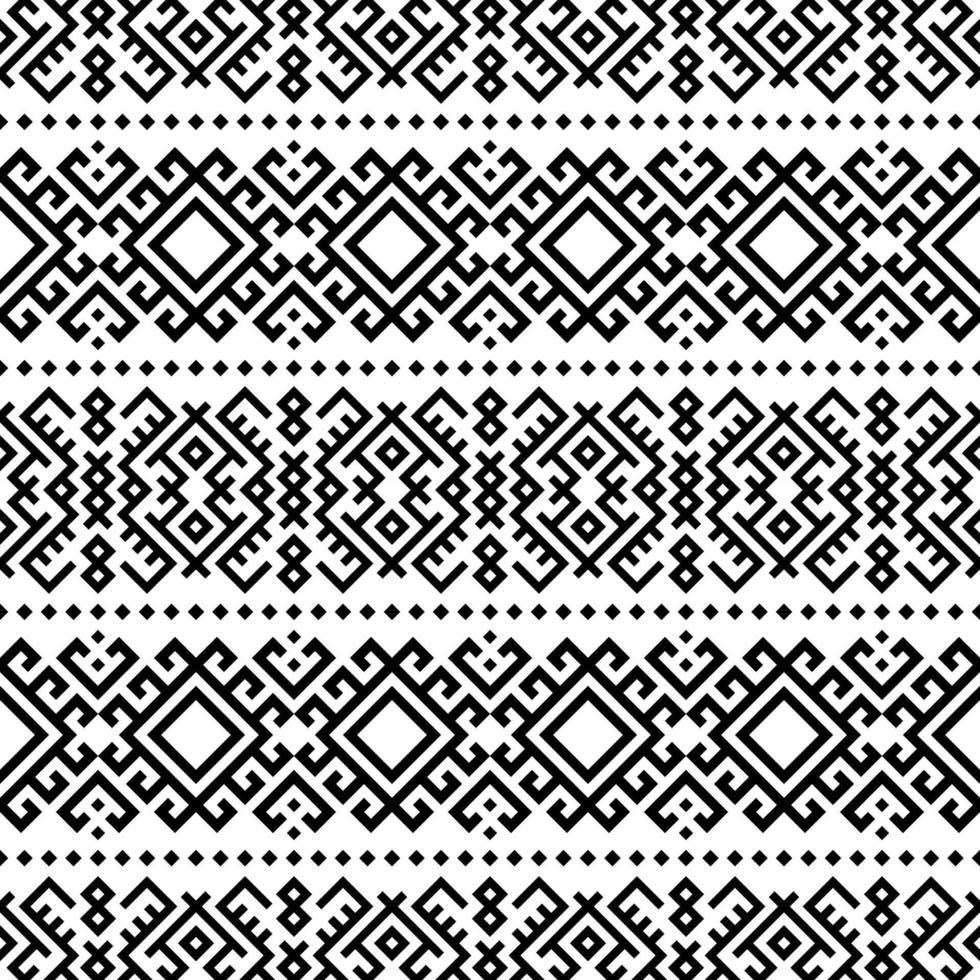 vetor de design de textura de padrão étnico geométrico asteca sem costura na cor branca preta
