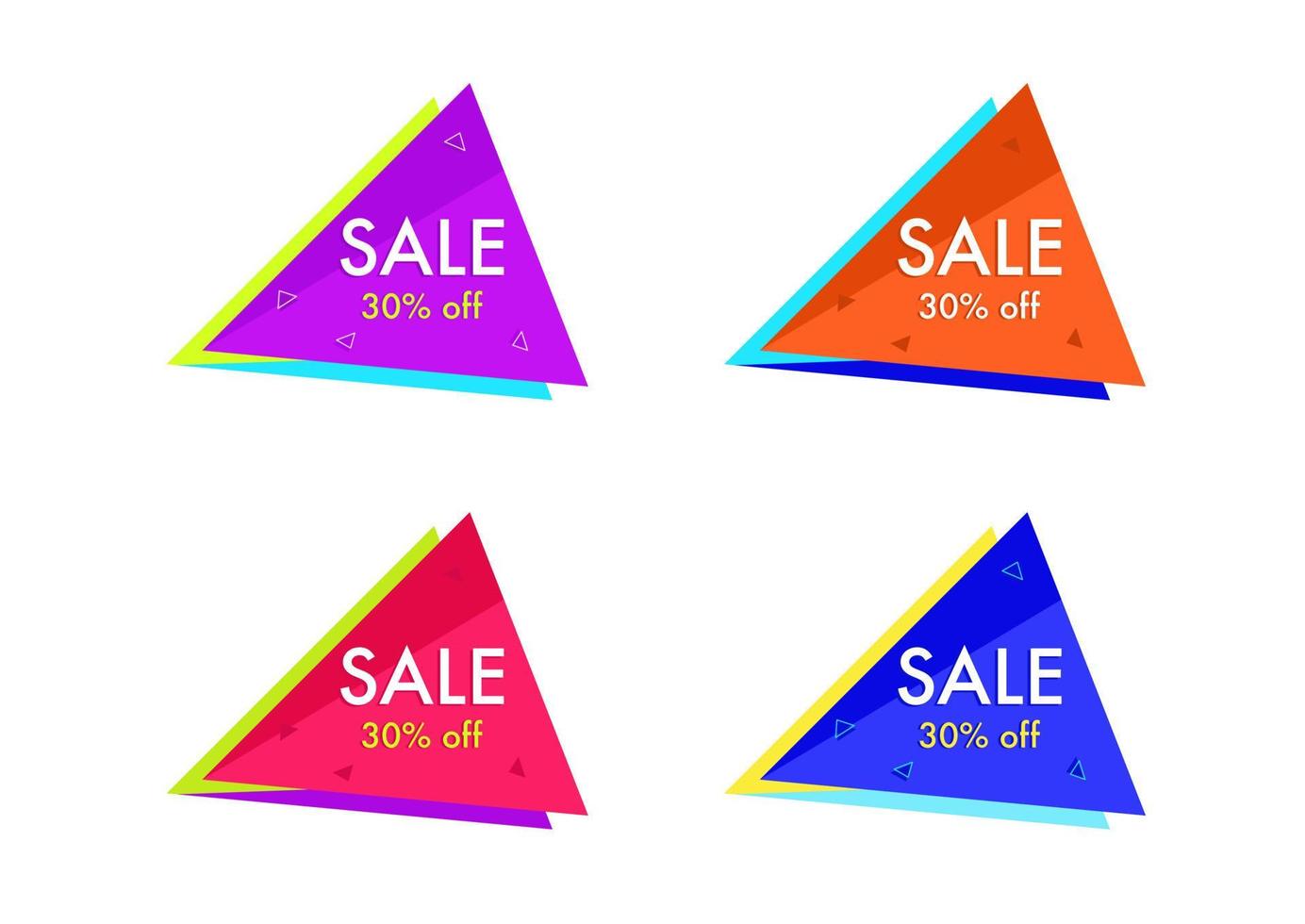 conjunto de design de elementos de vetor de forma geométrica de banner de venda colorido isolado no fundo branco