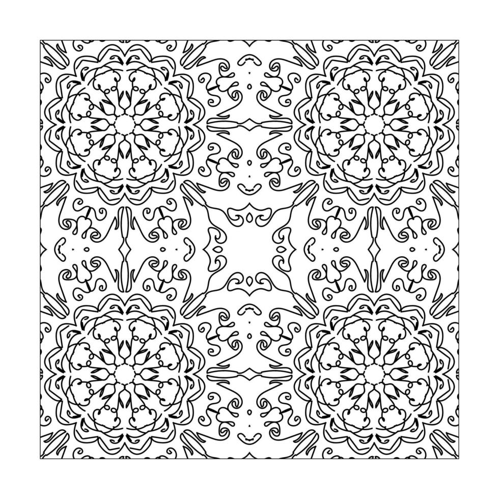 ornamento floral mandala sem costura padrão vetor