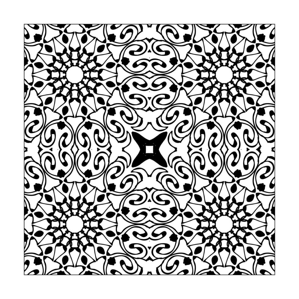 ornamento floral mandala sem costura padrão vetor