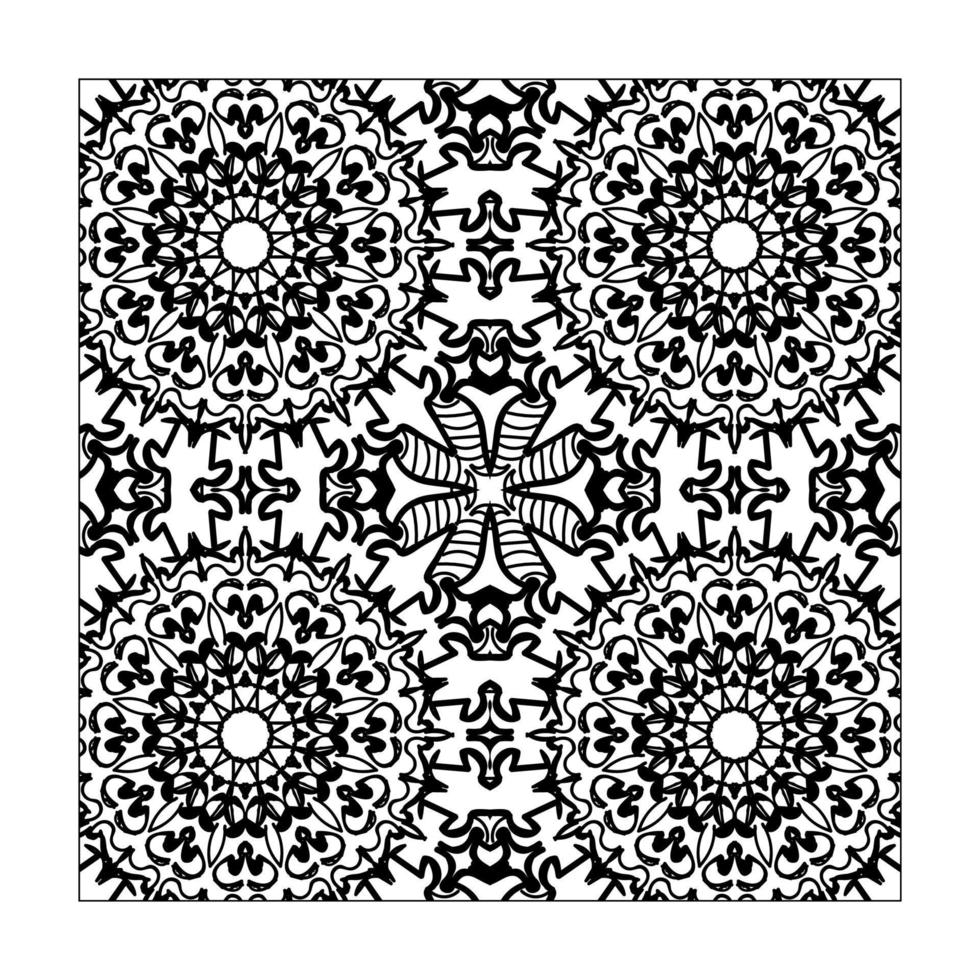 ornamento floral mandala sem costura padrão vetor