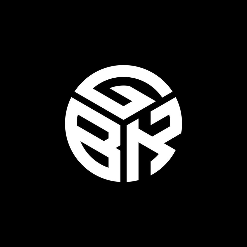 design de logotipo de carta gbk em fundo preto. conceito de logotipo de carta de iniciais criativas gbk. design de letra gbk. vetor