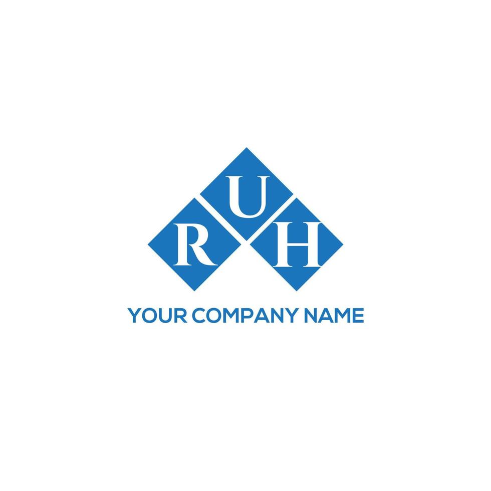 design de logotipo de carta ruh em fundo branco. ruh conceito de logotipo de letra de iniciais criativas. ruh design de letras. vetor