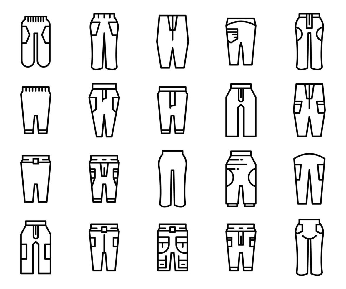 ícones de calças vetor