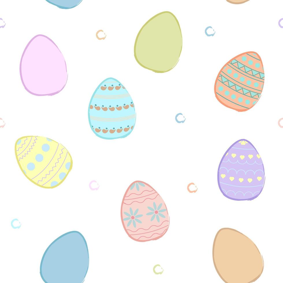 padrão decorativo com ovos de páscoa em tons pastel vetor