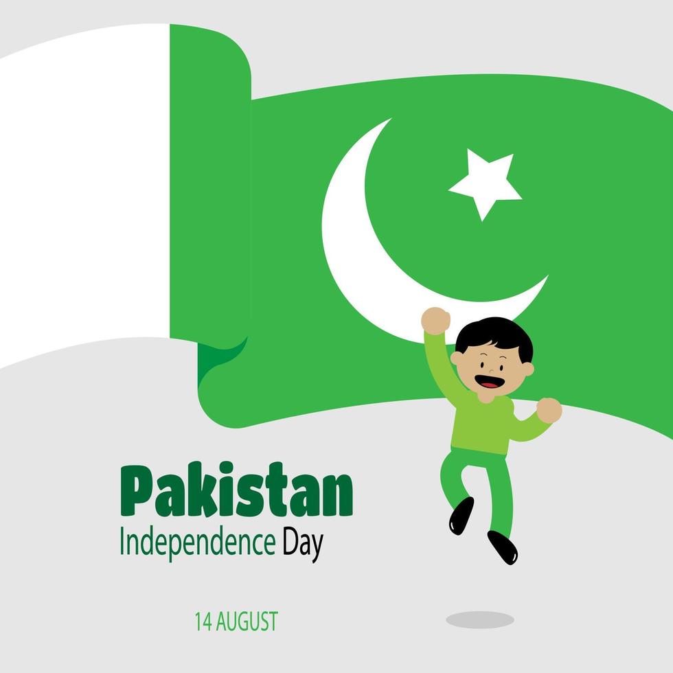 cartões de saudação do dia da independência do paquistão. adequado para a celebração do dia da independência do paquistão vetor