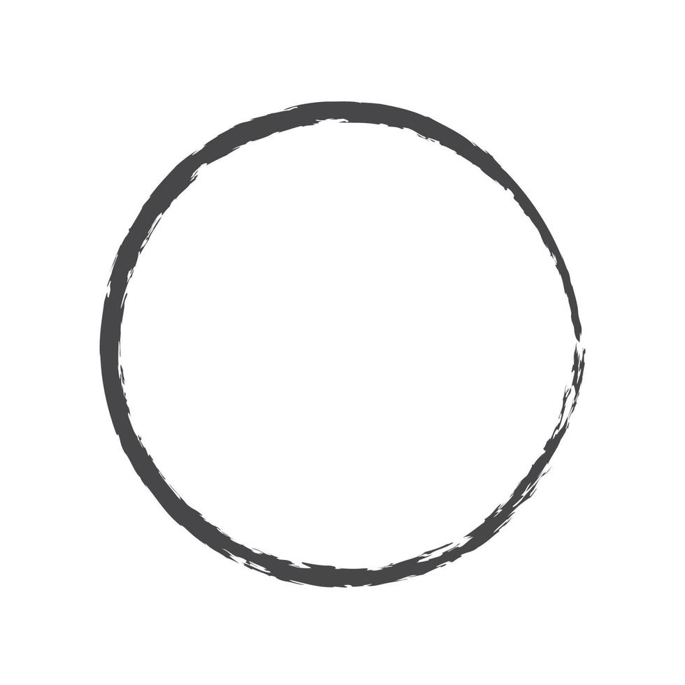 pincelada de círculo. pincelada vector grunge, círculo de pincel, ilustração vetorial de elemento de design