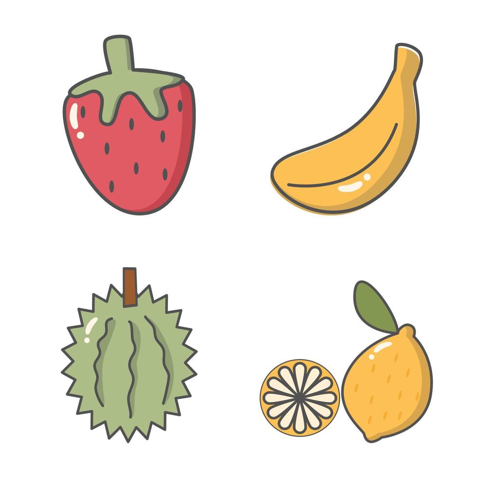 ilustração de frutas de rabiscos desenhados à mão vetor