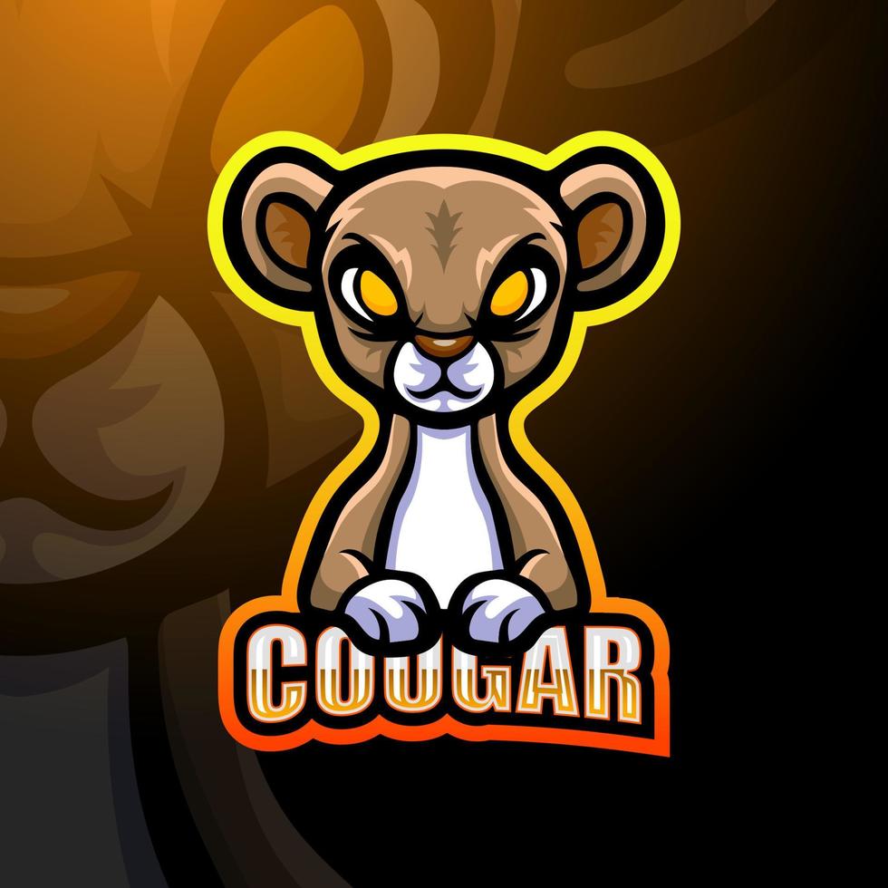 design de logotipo de esport de mascote de puma vetor