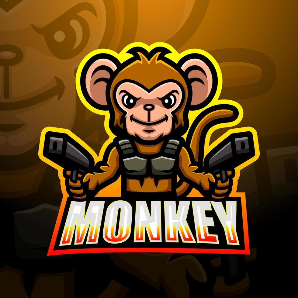 design de logotipo do macaco mascote esport vetor