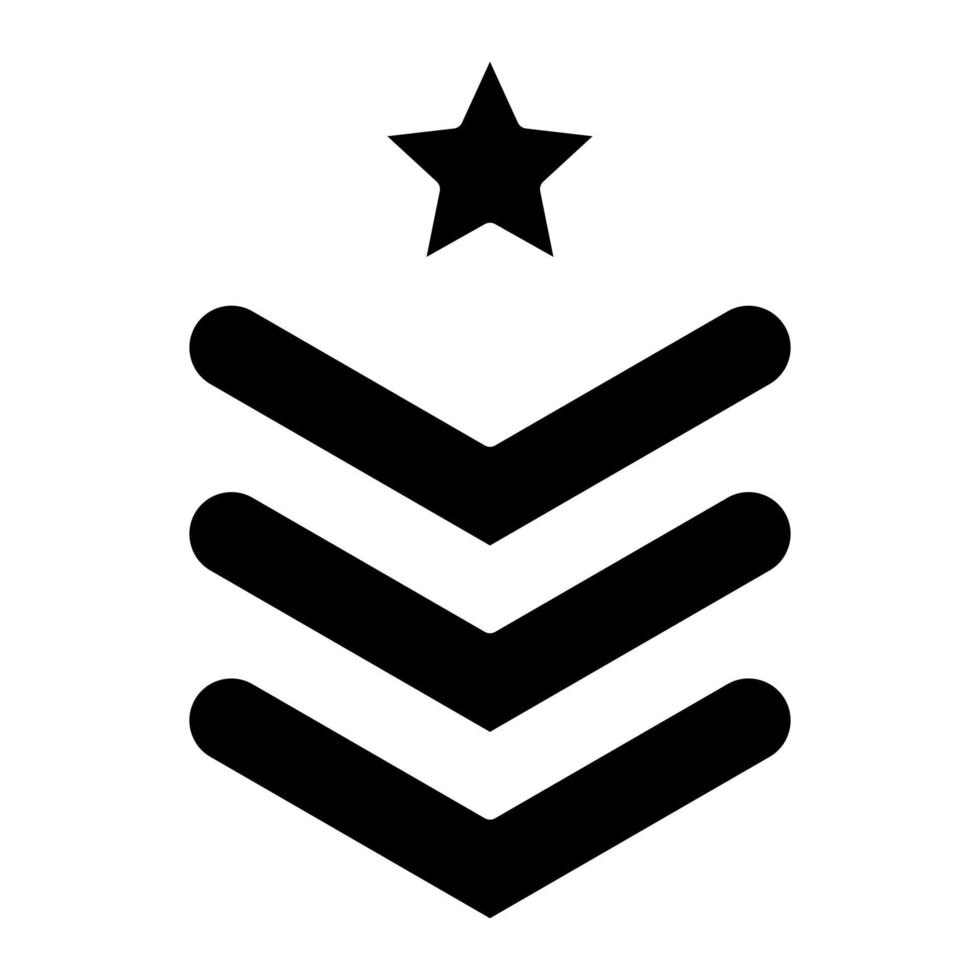ícone de glifo chevron do exército vetor