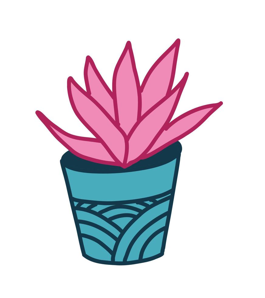 suculenta em vaso de cerâmica. ilustração floral. vetor