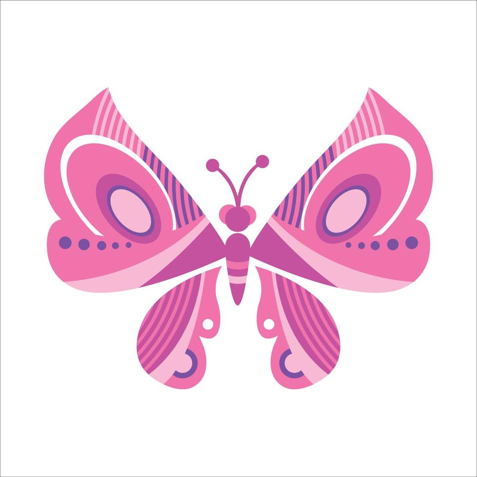 ilustração vetorial de borboleta de geometria rosa vetor