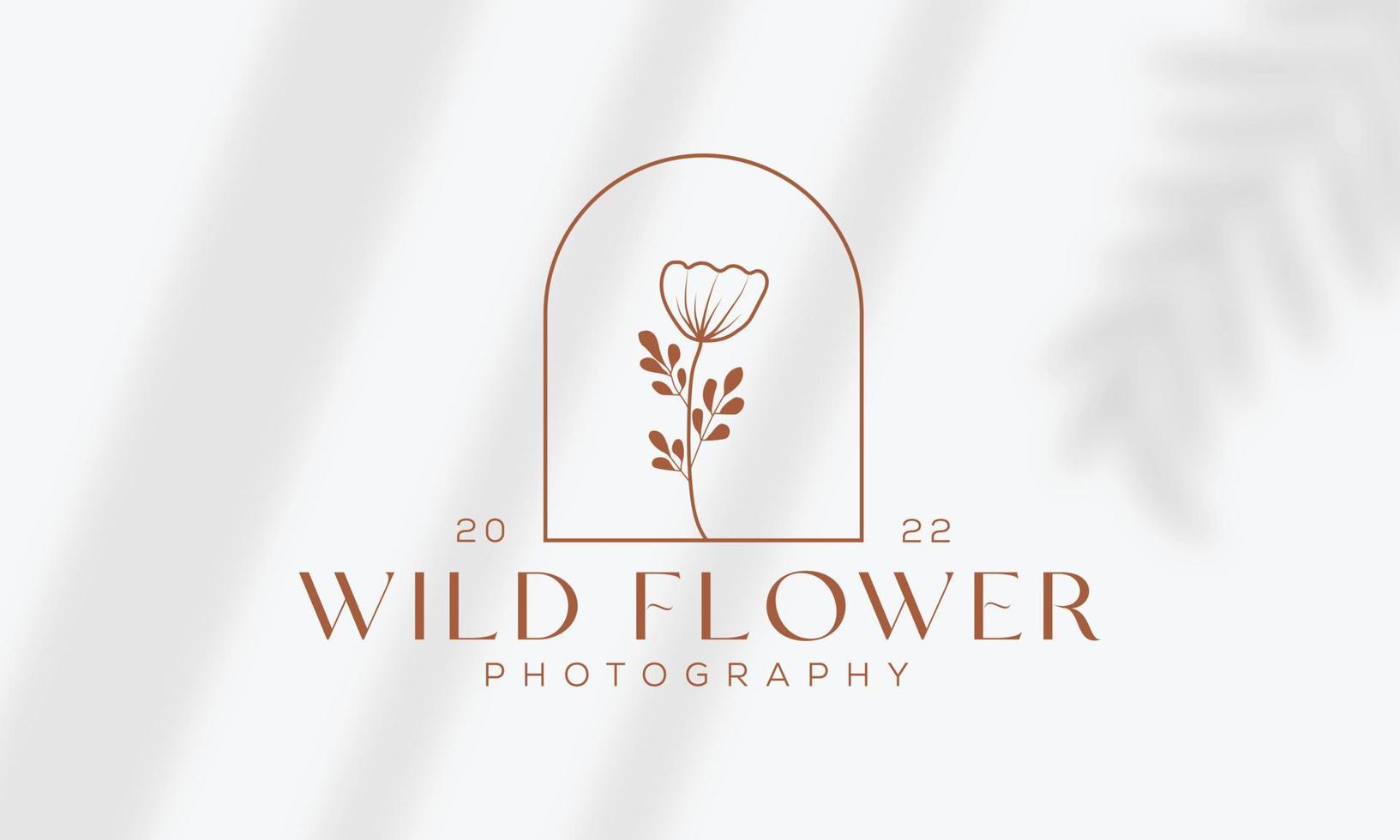 elemento floral botânico logotipo desenhado à mão com flores silvestres e folhas. logotipo para spa e salão de beleza, boutique, loja orgânica, casamento, designer floral, interior, fotografia, cosmético. vetor