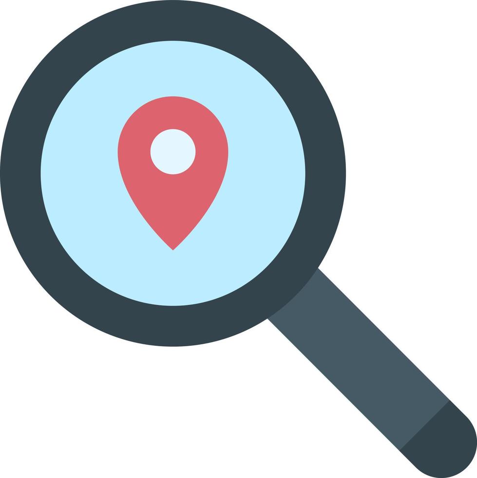 ícone de cor plana de localização de pesquisa vetor
