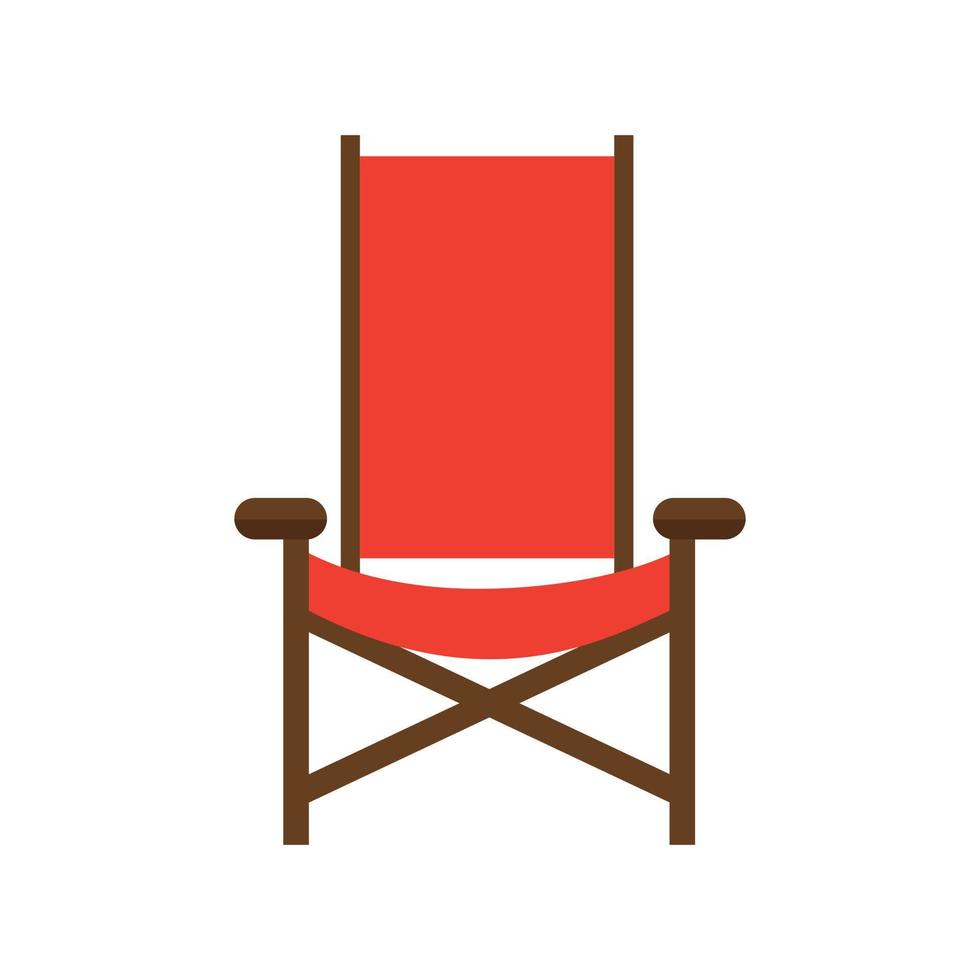 cadeira de acampamento ícone de cor plana vetor