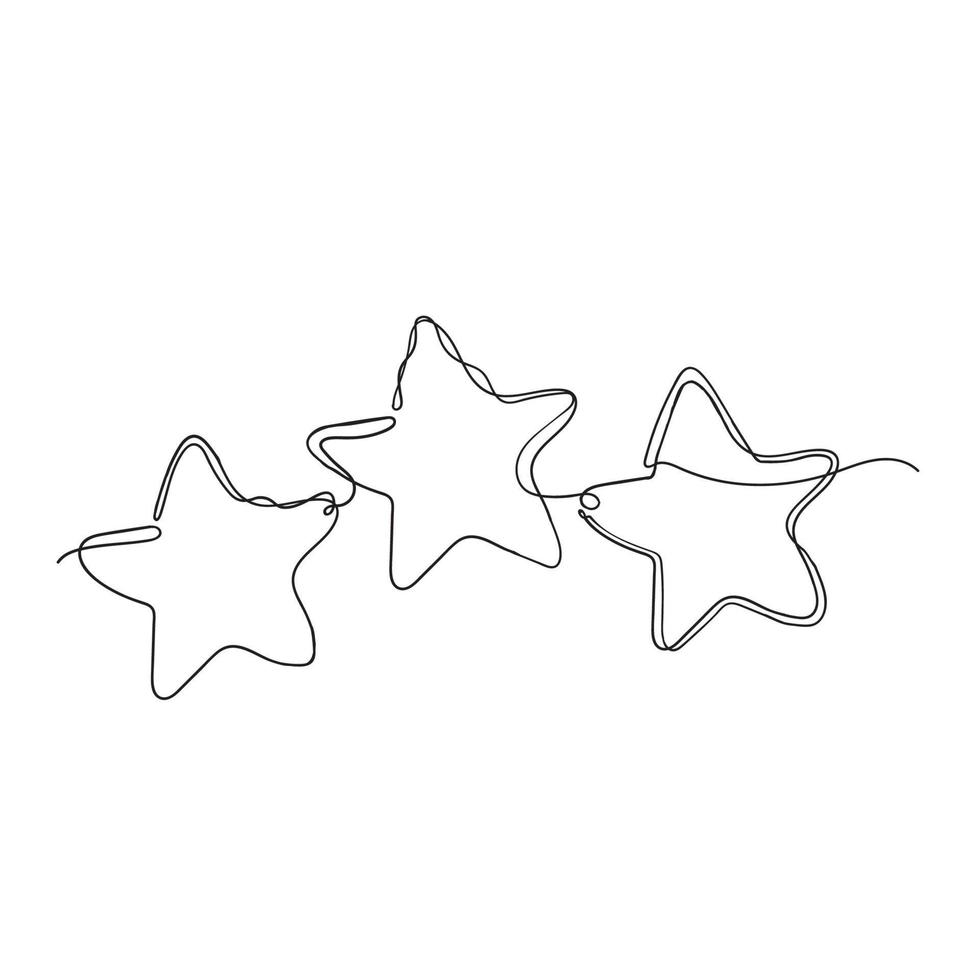 vetor de ilustração de feedback de estrela de classificação de desenho de linha contínua
