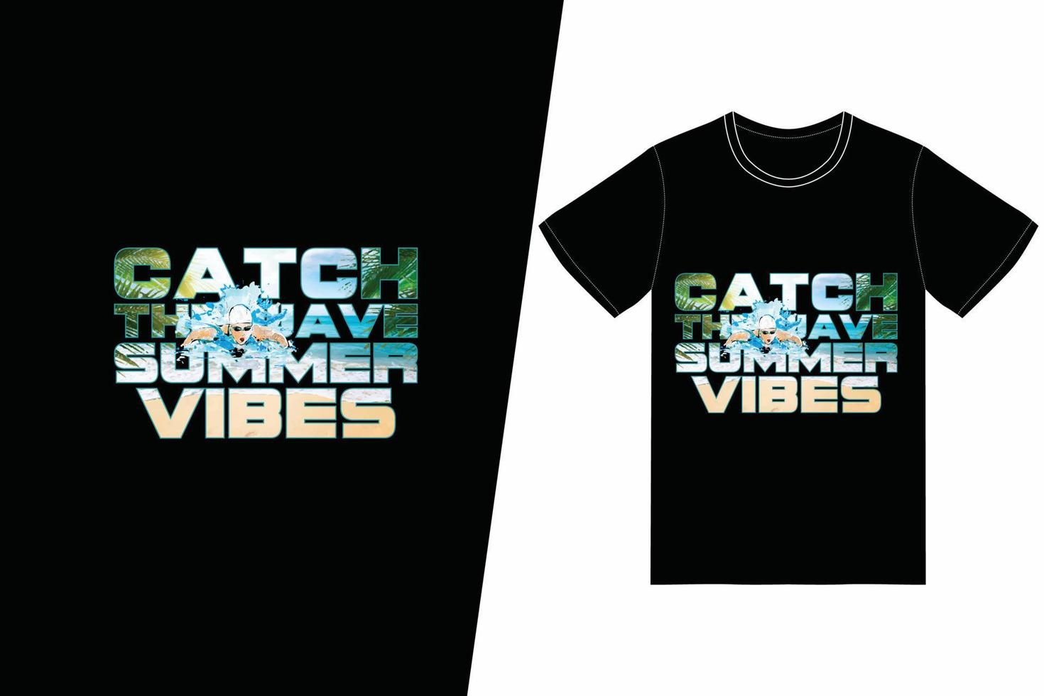 pegue o design de t-shirt de ondas de verão. vetor de design de t-shirt de verão. para impressão de camisetas e outros usos.