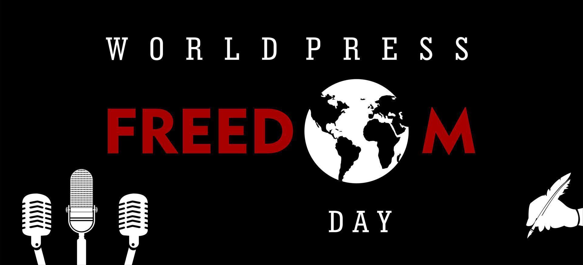 dia mundial da liberdade de imprensa, 3 de maio, ilustração vetorial e texto, design simples vetor