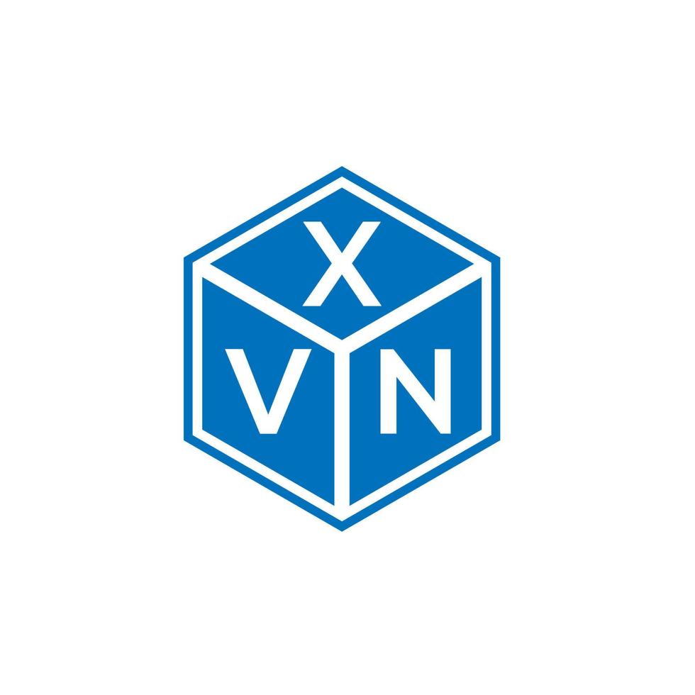 design de logotipo de carta xvn em fundo branco. xvn conceito de logotipo de letra de iniciais criativas. xvn design de letras. vetor