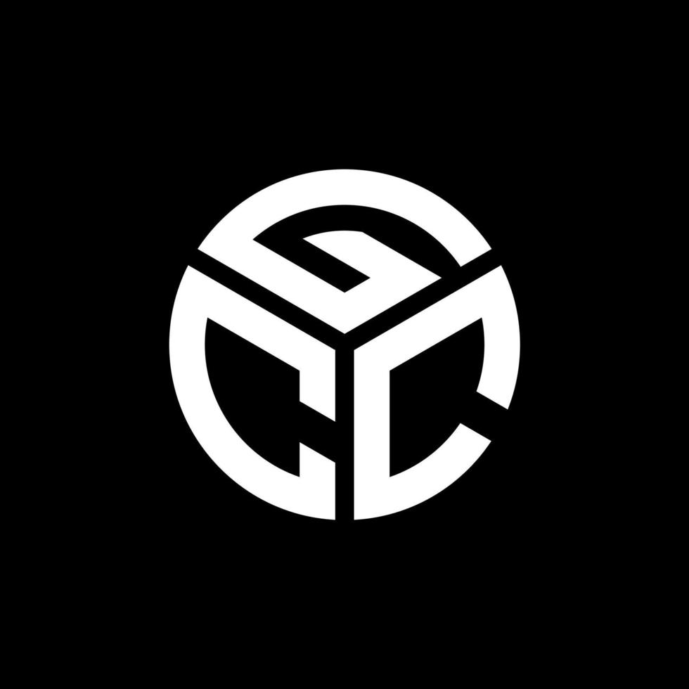 design de logotipo de carta gcc em fundo preto. conceito de logotipo de carta de iniciais criativas gcc. design de letra gcc. vetor