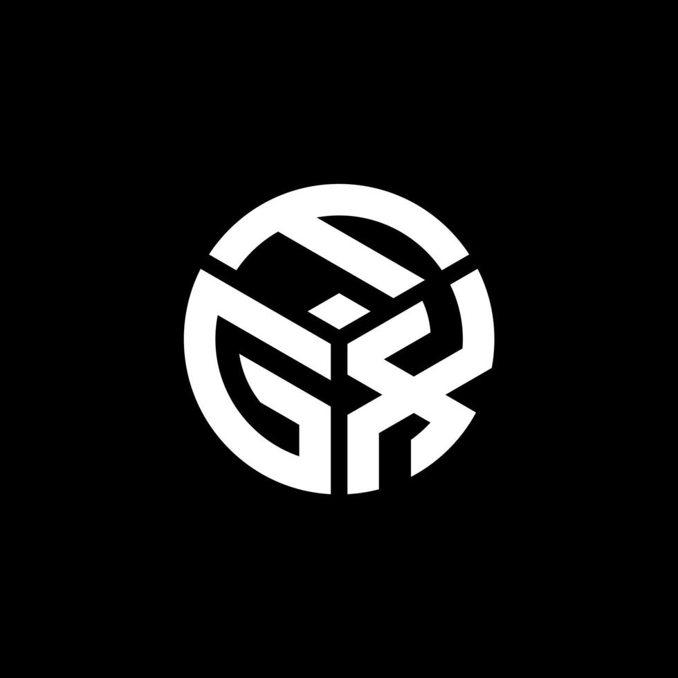 design de logotipo de carta fgx em fundo preto. conceito de logotipo de carta de iniciais criativas fgx. design de letra fgx. vetor