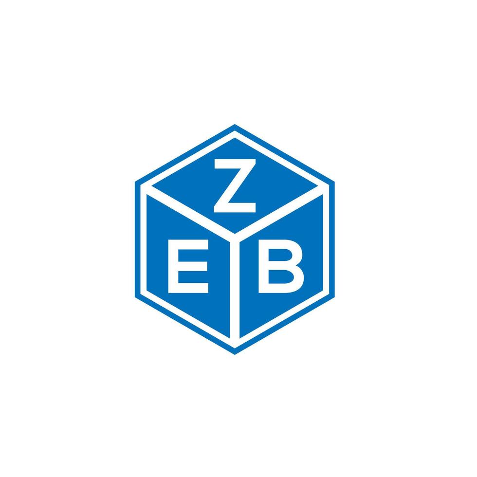 design de logotipo de letra zeb em fundo branco. conceito de logotipo de letra de iniciais criativas zeb. design de letra zeb. vetor
