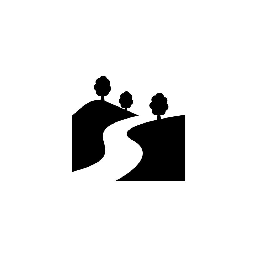 ícone de paisagem simples em fundo branco vetor