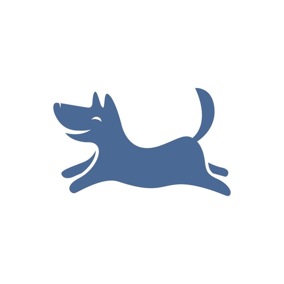 logotipo de personagem de cachorro fofo correr e pular vetor