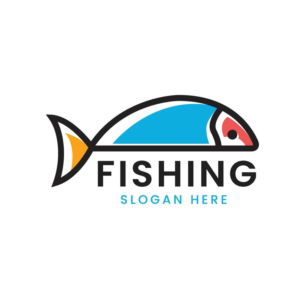 modelo de logotipo de peixe adequado para empresas e nomes de produtos. este design de logotipo elegante pode ser usado para diferentes propósitos para uma empresa, produto, serviço ou para todas as suas ideias. vetor