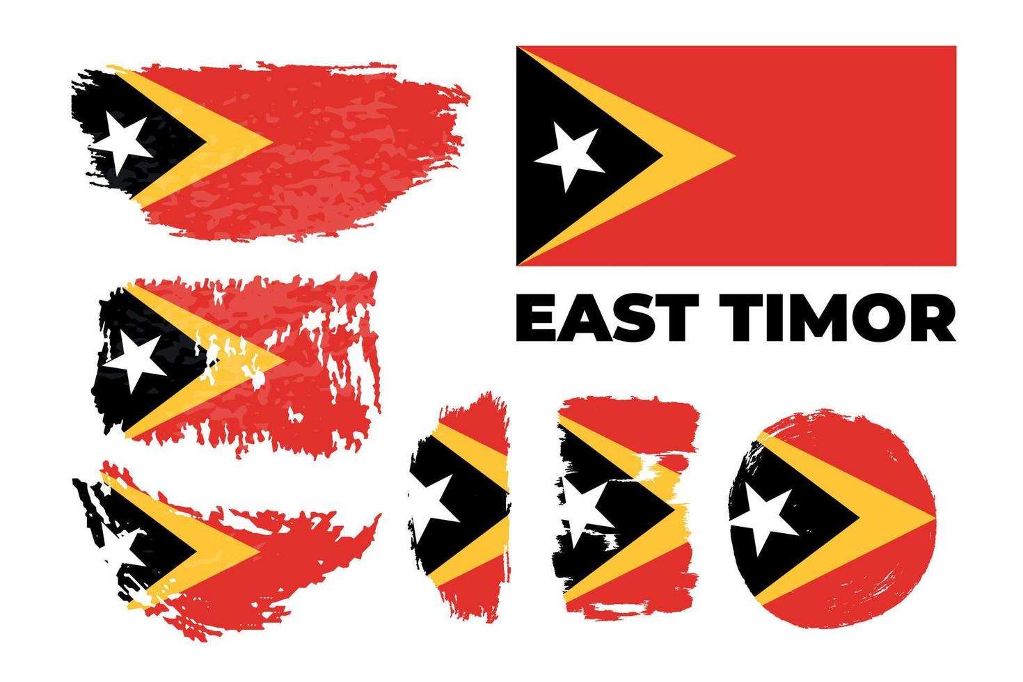 ilustração vetorial da bandeira nacional de timor leste com as cores certas vetor