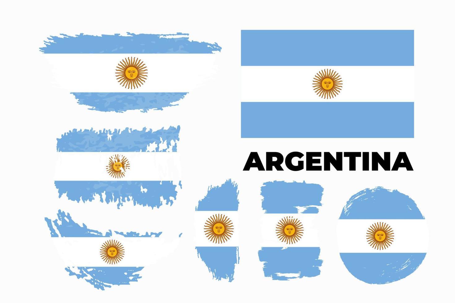 escova bandeira do país argentina. feliz dia da independência da argentina com fundo de bandeira sujo. ilustração vetorial vetor