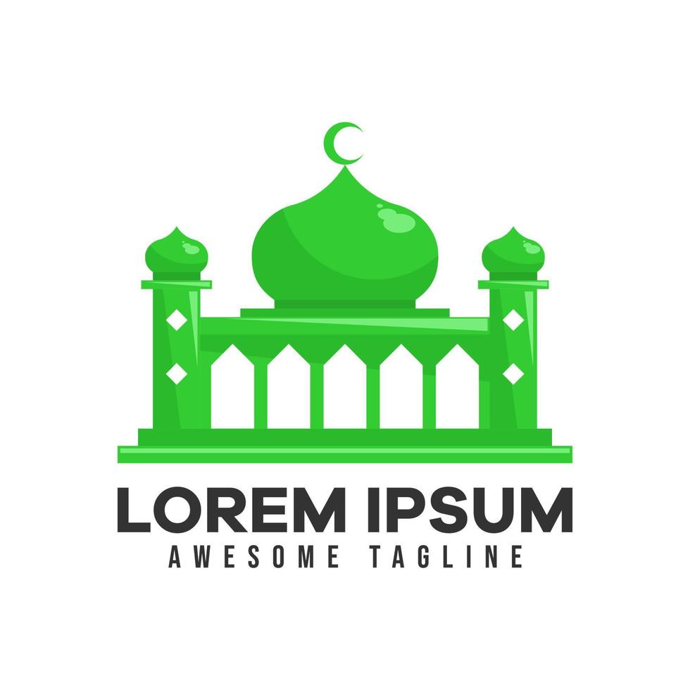 logotipo da mesquita. ilustração vetorial moderna adequada para tema islâmico, ramadã ou celebração islâmica. estilo colorido. vetor