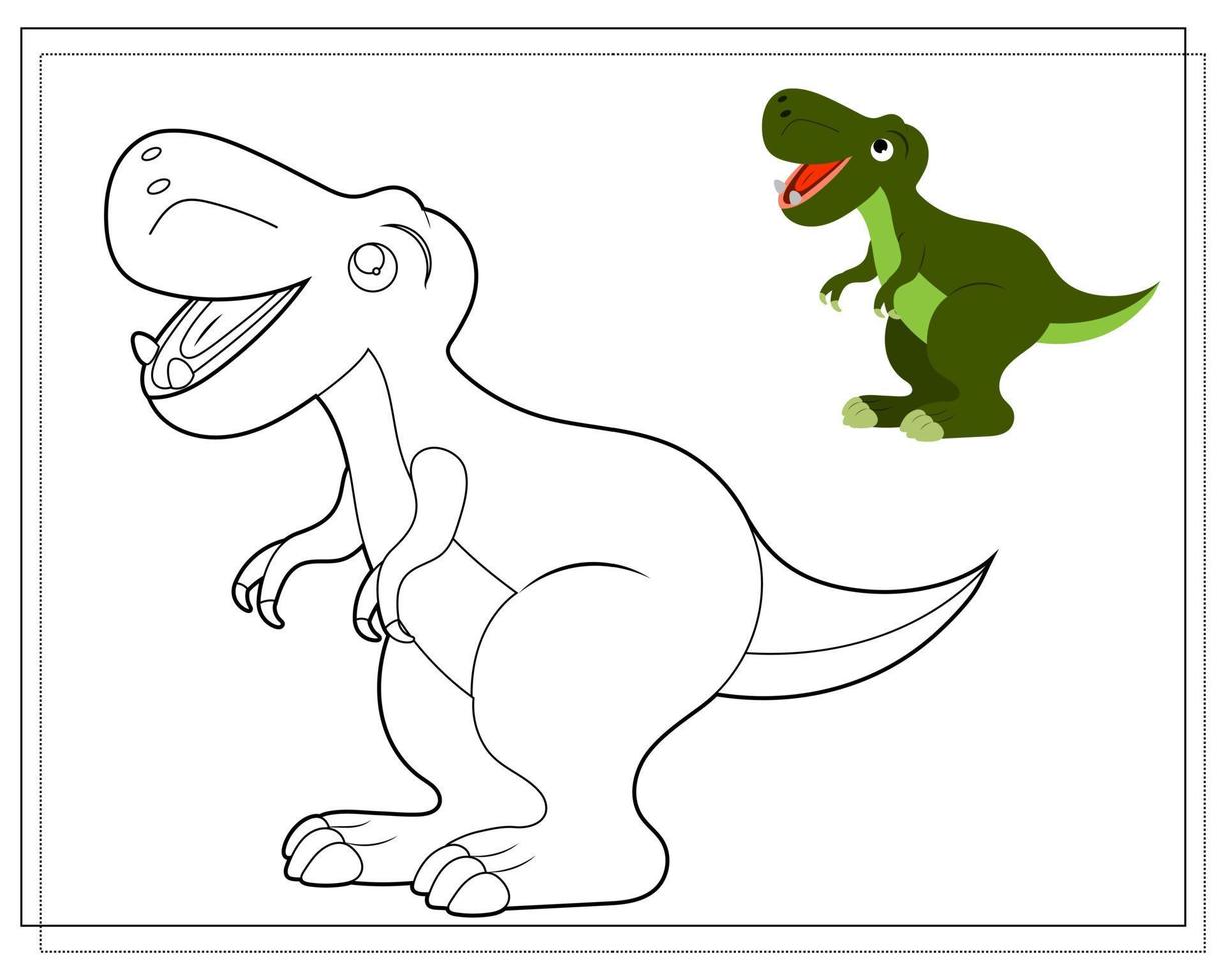 Desenhos Animados Bonito Dinossauro Engraçado Velociraptor Desenho Livro  Para Colorir imagem vetorial de Alinart© 568462436