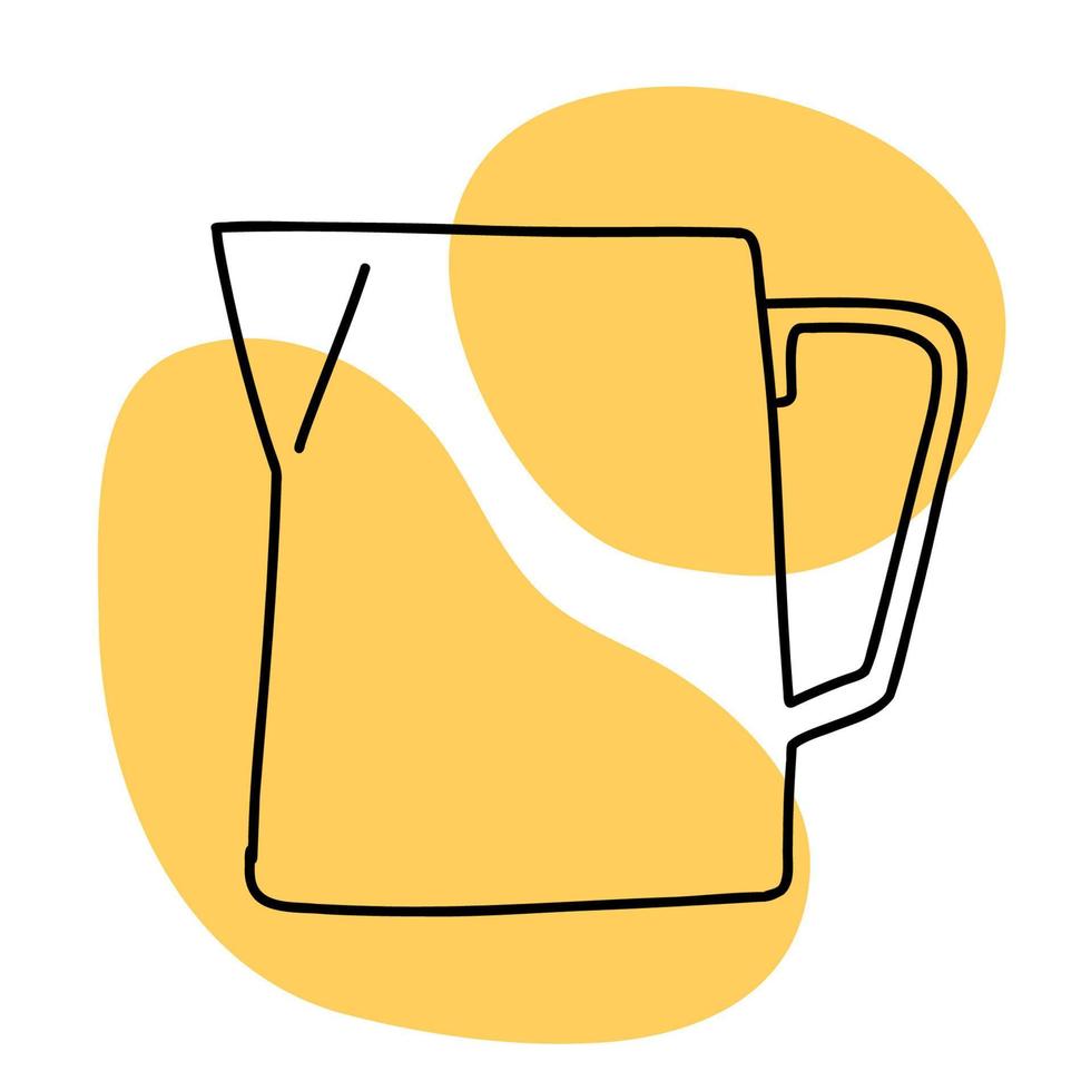 lineart de ícone de café, ilustração vetorial de cor simples e calma vetor