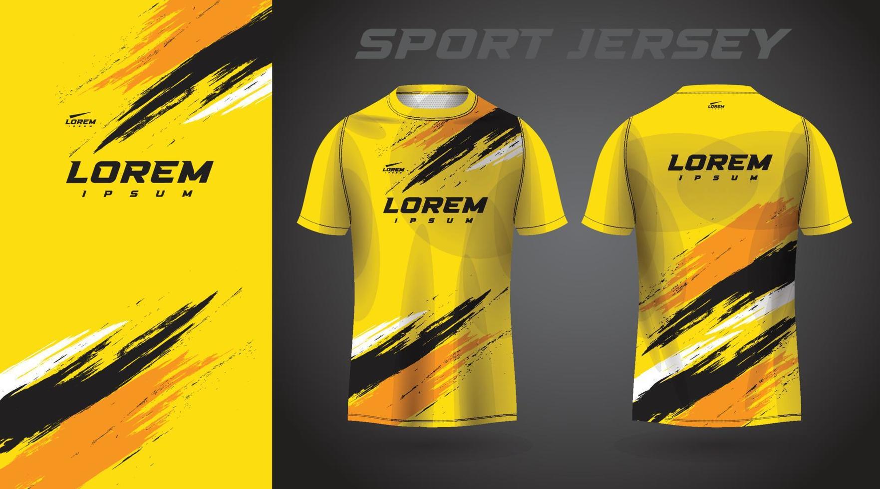 design de camisa esportiva de camiseta amarela vetor