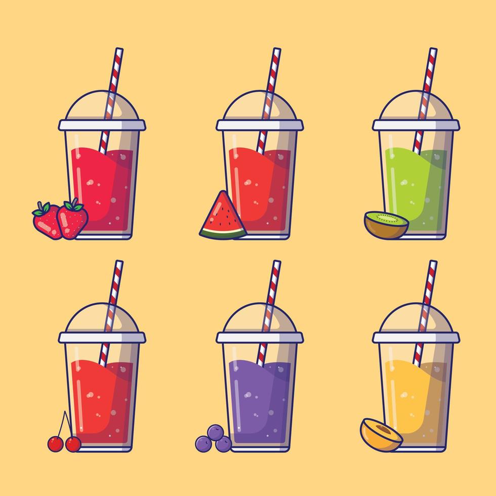 ilustração de conjunto de vetor de smoothie