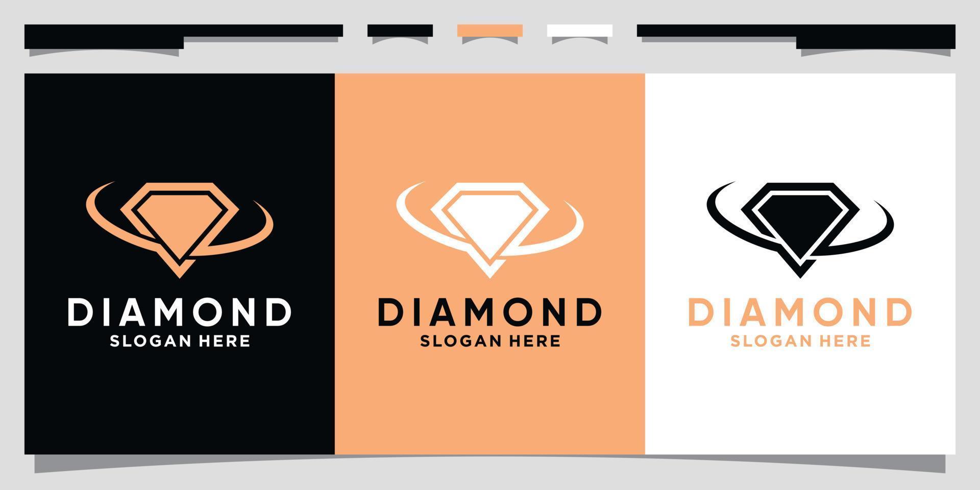 modelo de design de logotipo de diamante criativo com vetor premium de conceito exclusivo