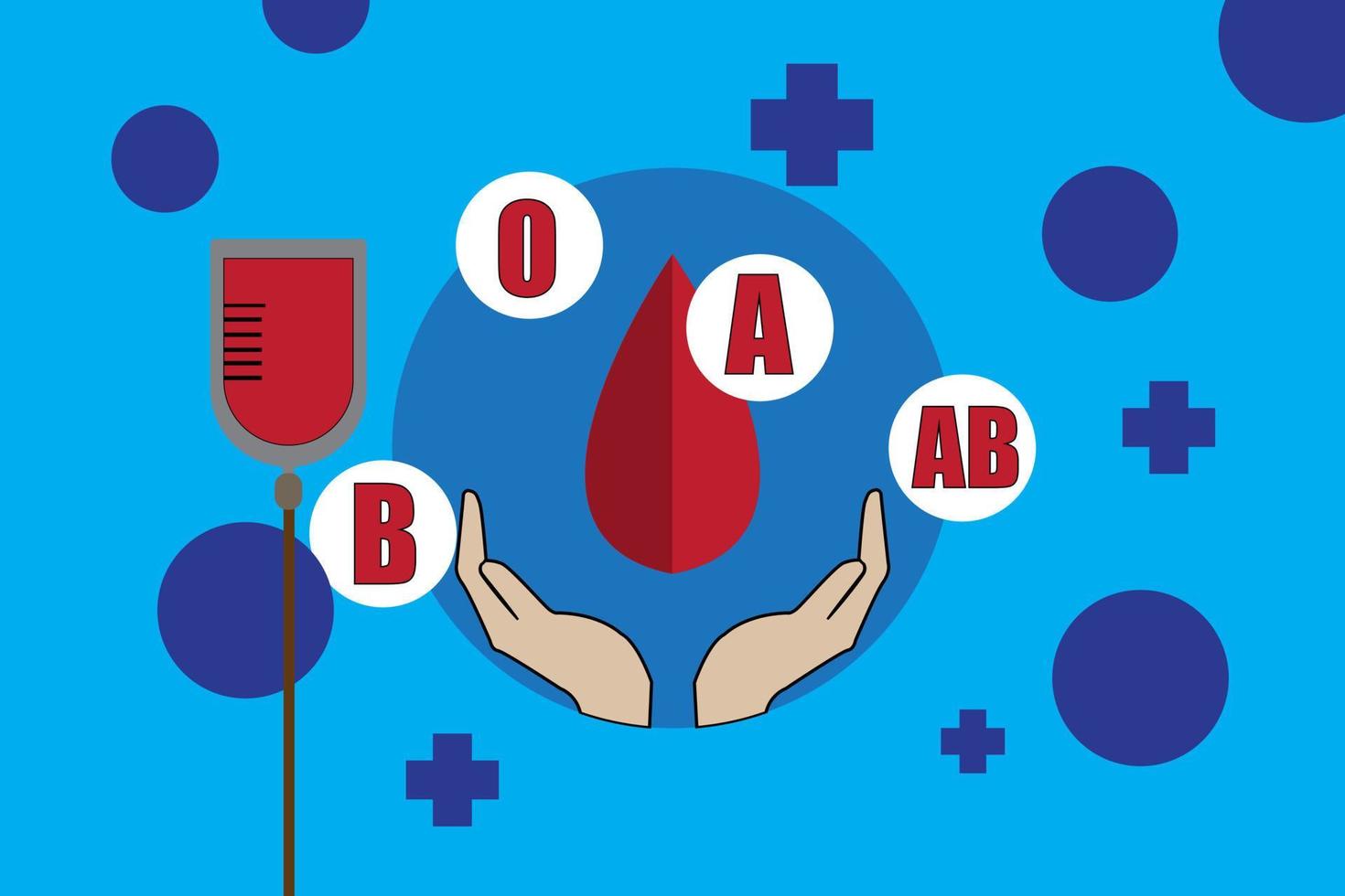 cabeçalho ou banner no conceito de doação de sangue azul claro para o dia mundial do doador de sangue 14 de junho. ilustração vetorial vetor