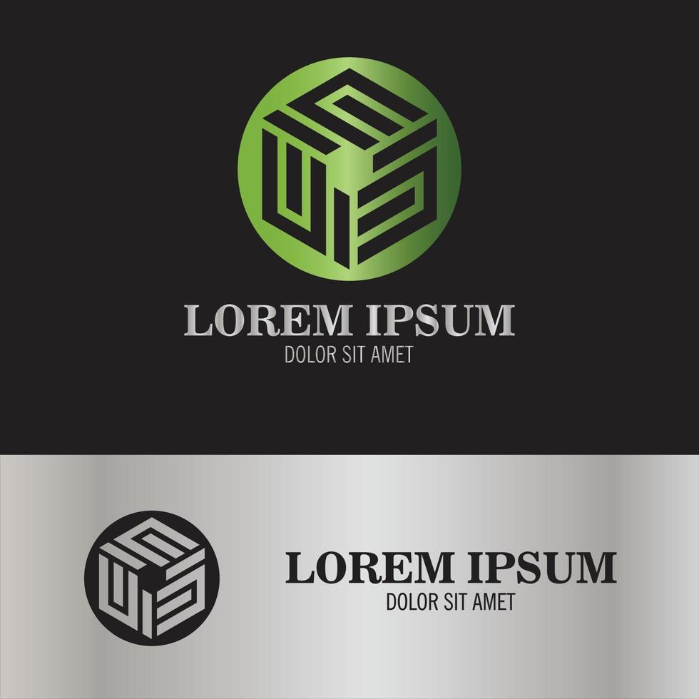 logotipo da linha do cubo.eps vetor