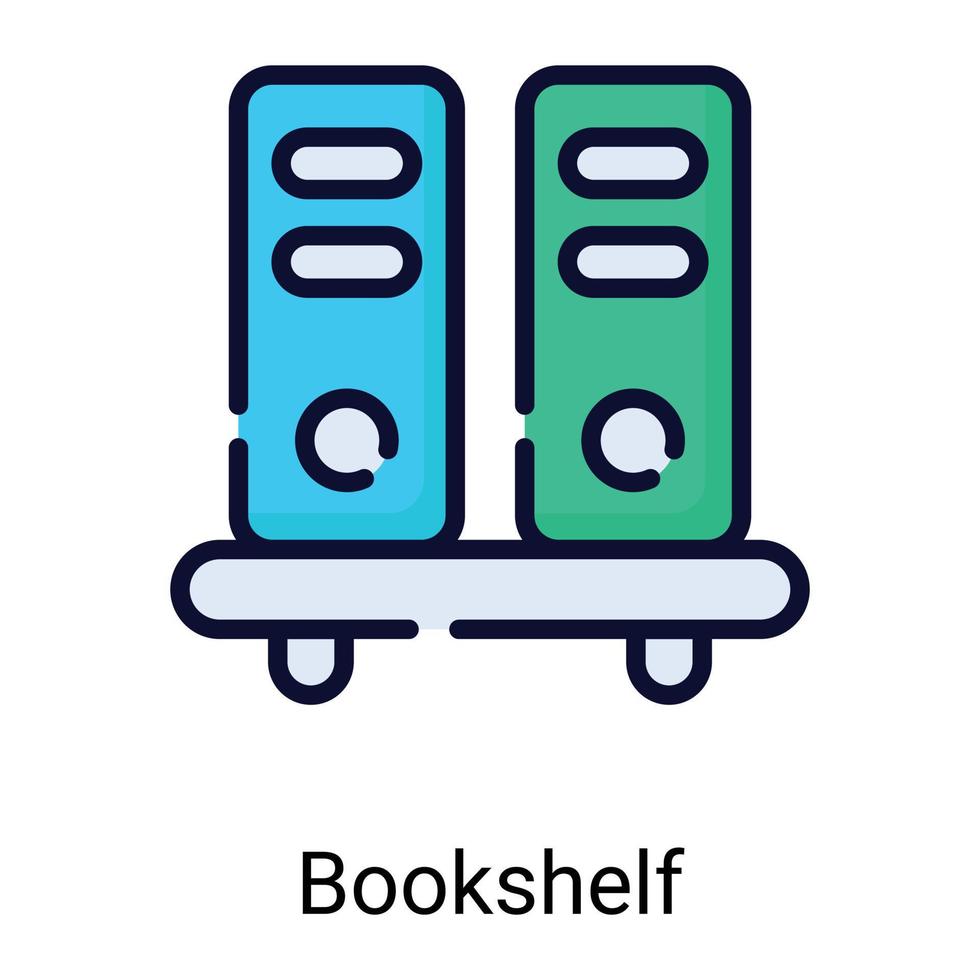 ícone de linha de cores de estante isolado no fundo branco vetor
