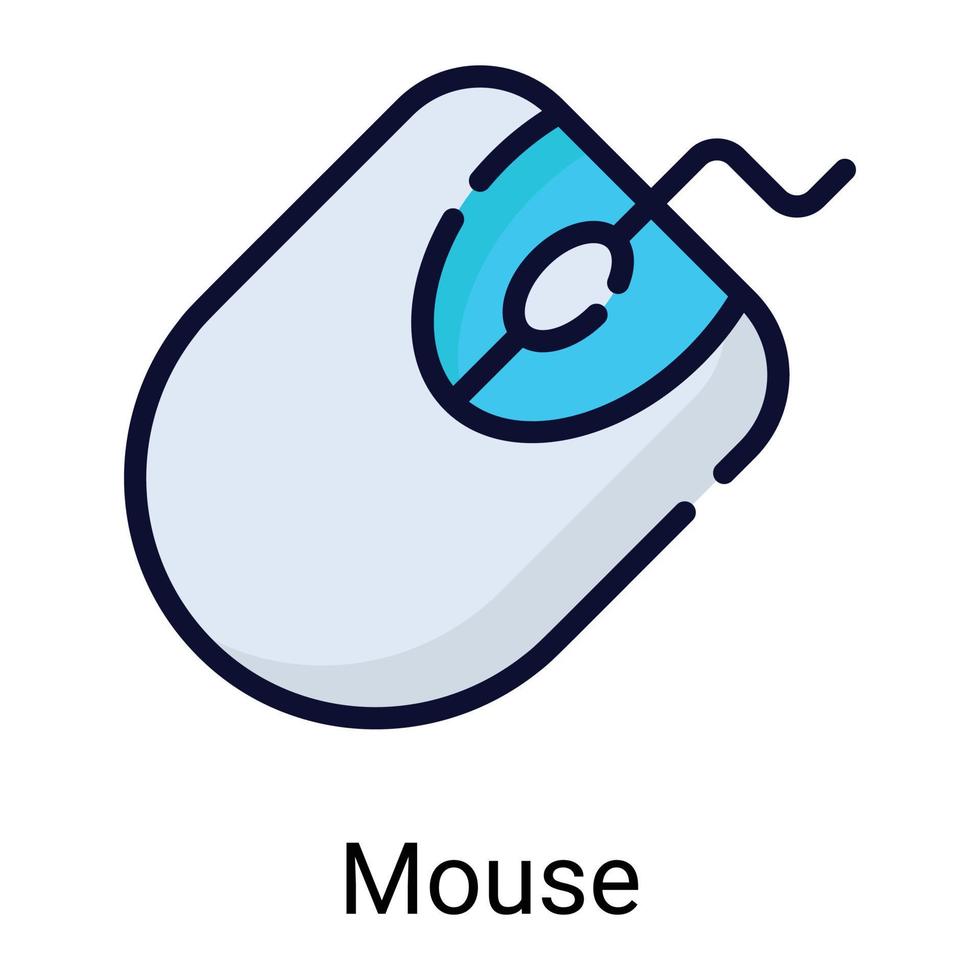ícone de linha de cor do mouse isolado no fundo branco vetor